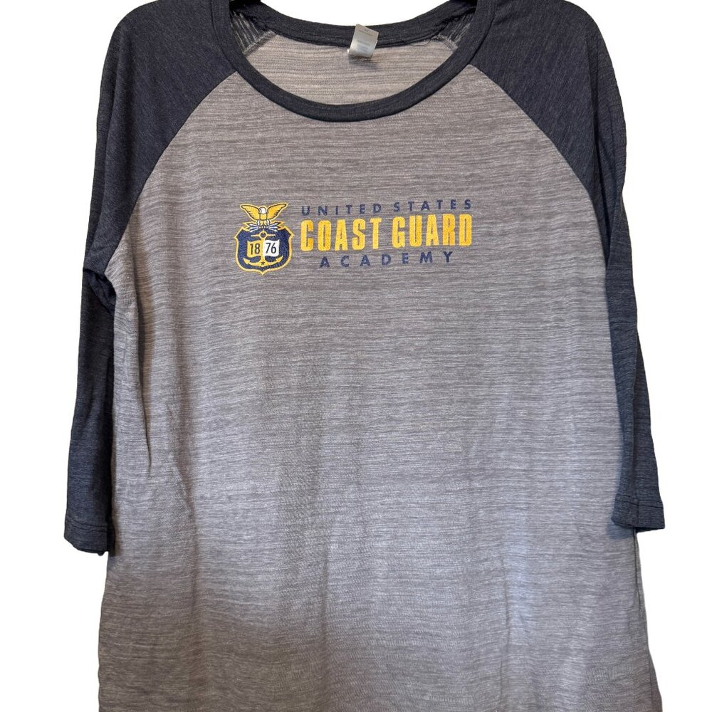 USCGA United States Coast Guard Academy Enza 1/2 Sleeve Tee Shirt, XL